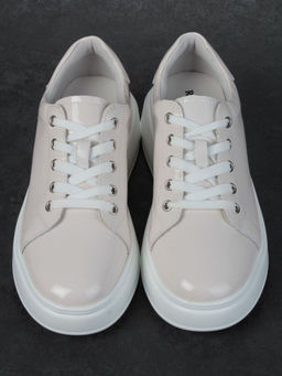 05-PDD215-1 BEIGE Кроссовки женские (натуральная кожа) - Фабричный китай фото 10