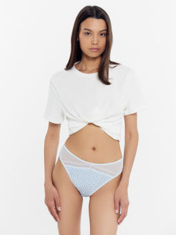 Цена за 2 штуки! Трусы женские классические голубые с веточками веточки на голубом 412055 - Mark formelle фото 3