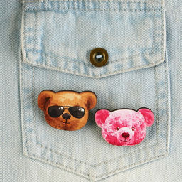 Значки деревянные, неразлучники Любовь это когда, 2 шт., 8 х 12 см.