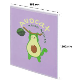 Тетрадь общая А5 48л Avocat фиол.,клет,скреп, ВД-лак