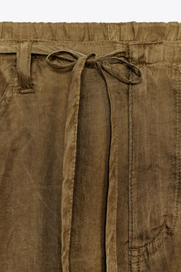 TIE WAIST PYJAMA TROUSERS - Zara фото 8