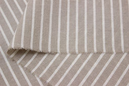 Вареный (стираный) хлопок "Белая полоска на св.бежево-кофейном меланже", ш.2.5м, хл-100%, 110гр/м.кв