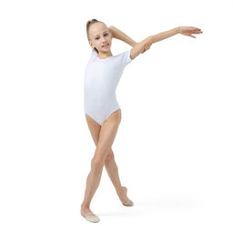 Купальник гимнастический Grace Dance, с коротким рукавом, р. 42, цвет белый  фото 5