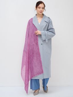 Лен с хлопком . Большой, красивый двусторонний палантин с необычной выработкой по всему полотну изде - Tantino фото 4