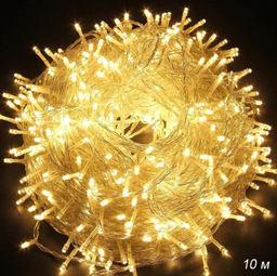Гирлянда светодиодная Шнур 10 м, 100 LED 8 режимов теплый белый / GN33 /уп 100/коробка - Галеонтрейд фото 2