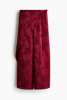 Pantal?n en tejido jacquard con detalle cruzado