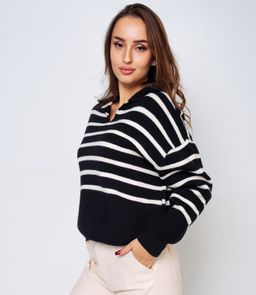 Джемпер #КТ24270, молочный,чёрный