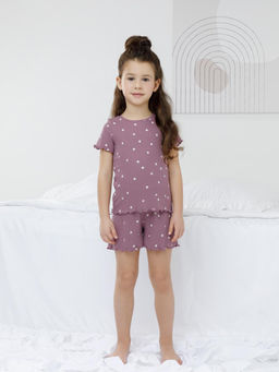 К 1652/темная орхидея,поле с ромашками пижама для дев