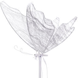 Фигура светодиодная "Волшебная Бабочка" на стойке h-1,94м, длина крыла 80 см, без движения,220v,Белый