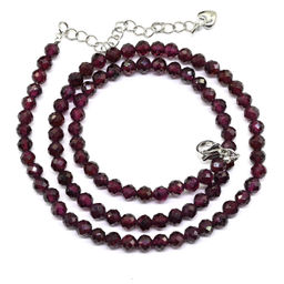 Чокер из граната шарик граненый 4мм, 40см Радуга камня