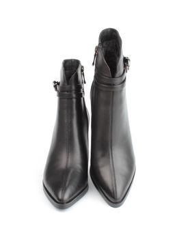 04-M3-L835 BLACK Ботильоны зимние женские (натуральная кожа, натуральный мех)