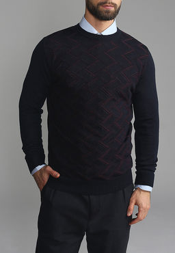 Джемпер мужской GREG G121-12-зигзаг D1 (синий/бордо)