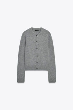 CASHMERE AND WOOL BASIC CARDIGAN - Zara фото 8
