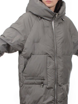 305 DARK GRAY Пальто зимнее стеганое женское (200 гр. холлофайбер) - Fashion фото 2