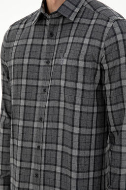 Мужская рубашка антрацитового цвета с длинным рукавом Неожиданная скидка в корзине - U.s. polo assn фото 7