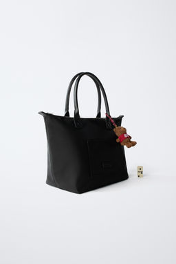 NYLON TOTE BAG WITH BEAR CHARM - Zara фото 6