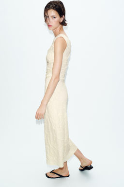 VESTIDO JACQUARD PLIEGUES / Crudo - Zara фото 4