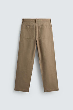 PANTAL?N STRAIGHT FIT BORDADOS / Tostado vigor? - Zara фото 8