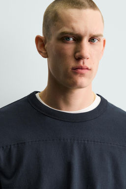 CAMISETA RELAXED FIT BANDAS / Marino - Zara фото 6