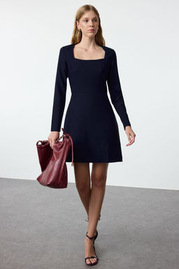 Lacivert Duz Dokuma Elbise TWOAW23EL00894