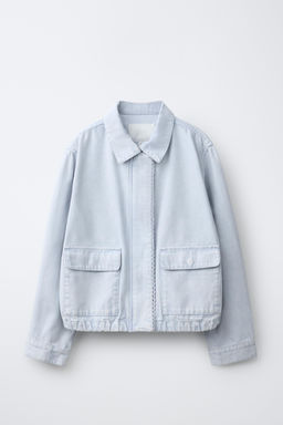 CAZADORA CANVAS PUNTILLA / Azul claro - Zara фото 3