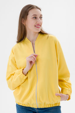 Бомбер из коттон фита жёлтый - Амадэль фото 7