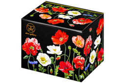 Банка для сыпучих продуктов 300 мл 12*9,5*9 см Маки на черном с отк. бамбук.крышкой NEW BONE CHINA - Elan gallery фото 10