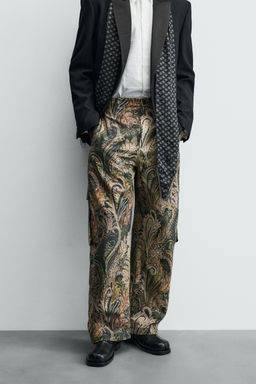 LIMITED EDITION PAISLEY BARREL FIT CARGO TROUSERS - Zara фото 2