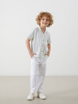 Pamuklu ?izgili Erkek ?ocuk G?mlek