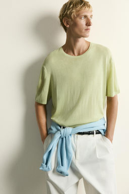 CAMISETA PUNTO LIGERO RELAXED FIT / Pistacho - Zara фото 8
