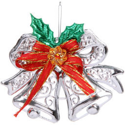 Цена за 4шт. Подвеска "Зимние колокольчики" 13 см, серберо