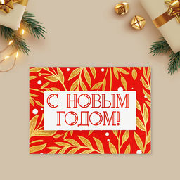 Цена за 10 шт. Открытка-мини «С Новым годом!», 10.5×7.5 см