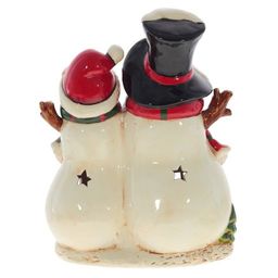 Фигурка декоративная "Снеговики" с подсветкой, 2 режима (цвет и жёлт), L24 W17 H31 см