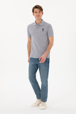 Erkek Slim Fit Polo Yaka Gri Melanj Basic Ti__rt Sepette S_rpriz _ndirim - U.s. polo assn фото 12