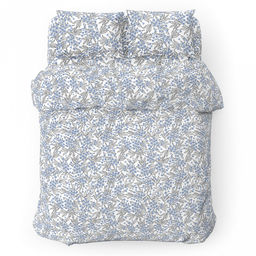 Пододеяльник Евростандарт "Незабудки" на белом 220х215см, бязь "Комфорт" 121г/м2, хлопок 100%, упаковка "классическая" ПВХ 28х41см, "Домашняя мода" (Россия)