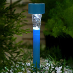 Садовый светильник на солнечной батарее «Голубая трапеция», 4.5 × 30 × 4.5 см, 1 LED, свечение белое