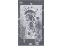 Полотенце махровое 6с103.412ж1 Лошадь новогодняя(графит5) 50х90см