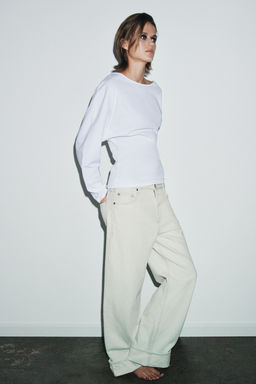 HEAVY COTTON LONG SLEEVE T-SHIRT - Zara фото 7