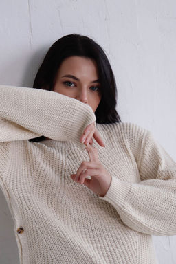 11072 Джемпер айвори с пуговицами - Martichelli фото 12