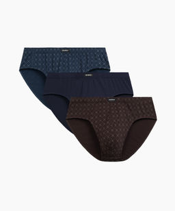ATLANTIC 3MP-205 Трусы классика Check - набор 3 шт. океан + темно-синий + коричневый