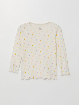 Bisiklet Yaka Bask?l? K?z Bebek Pijama ?st