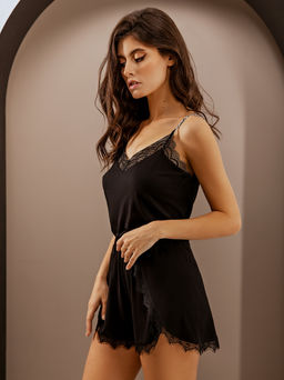 Пижама : Топ с кружевом и качелькой на спине / Шортики с запахами и кружевом
 NEW - Fashion.love.story фото 2