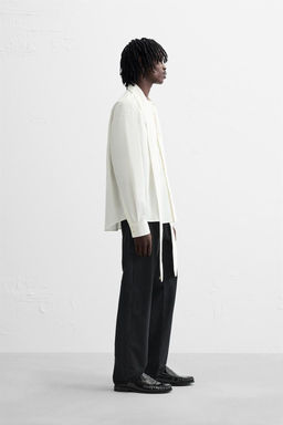 RELAXED FIT TIE-NECK SHIRT - Zara фото 4
