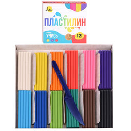Пластилин классический 12цв. 240 г (в картонной упаковке)
