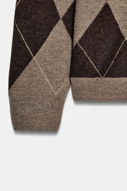 100% WOOL DIAMOND JUMPER - Zara фото 12