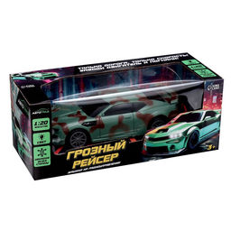 Машинка на пульте управления Грозный рейсер, радиоуправление, 1:20, световые эффекты, цвет зелёный - Автоград фото 7