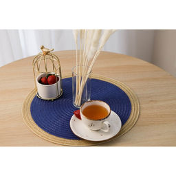 Цена за 10 шт. Салфетка сервировочная на стол Доляна Лана, d=38 см, цвет синий фото 6