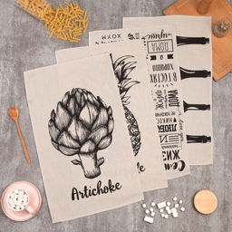 Набор кухонных полотенец Доляна Семейное счастье 35х60см-4шт, 100% хл