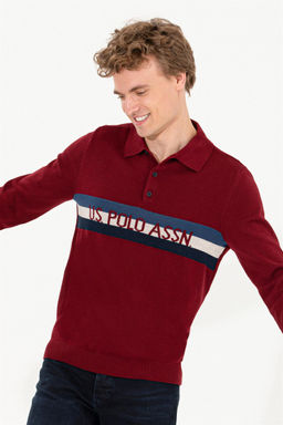 U. S. Polo Assn Мужской бордово-красный трикотаж с воротником поло - U.s. polo assn фото 10