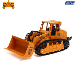 Бульдозер радиоуправляемый Стройтехника, подвижный ковш, работает от аккумулятора